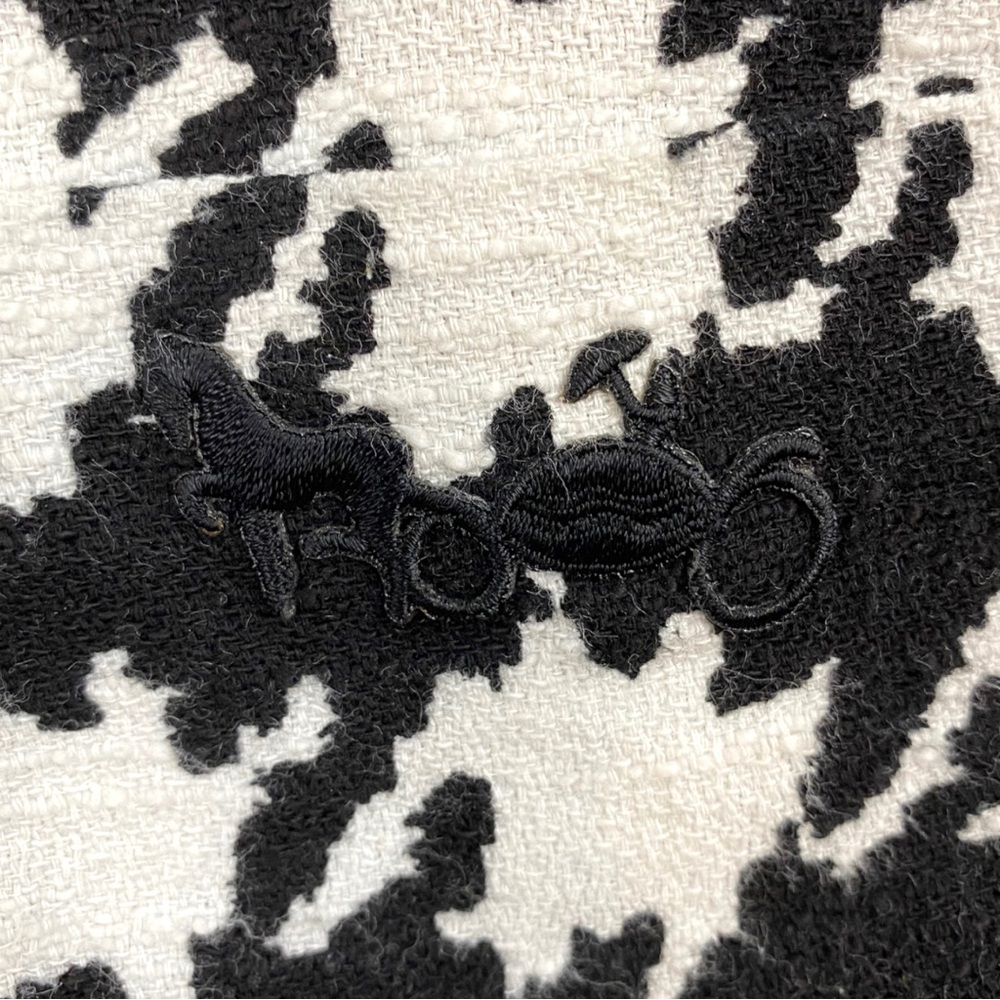 Maison Weill Black and White Houndstooth Embroidered Logo Short Sleeve Top 12 - Picture 3 of 8
